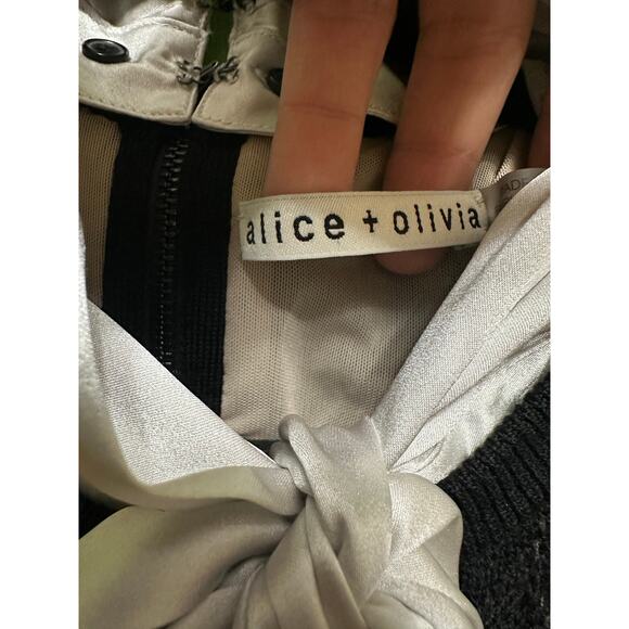 ALICE + OLIVIA Gin Pointelle Lace Wool Blend Mini Black Dress Size medium - Picture 10 of 16